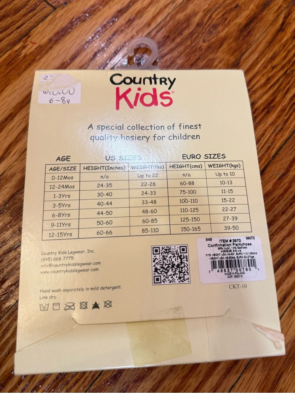 Country Kids Pink Girls' Pantyhose with Cross Detail